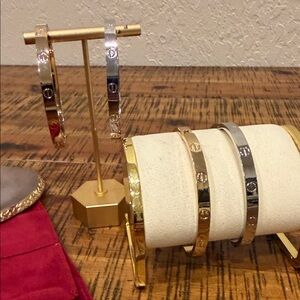 Elegant Gold and Silver Bangle Set